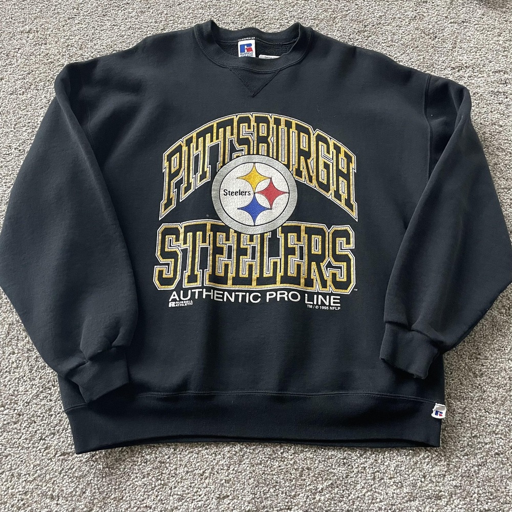 Vintage Pittsburgh Steelers Sweatshirt Mens XL NFL Football Russell Athletic